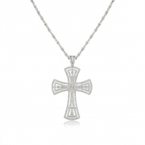 White Gold Diamond Cross Pendant 3.00ct White Gold Diamond Cross Pendant 3.00ct